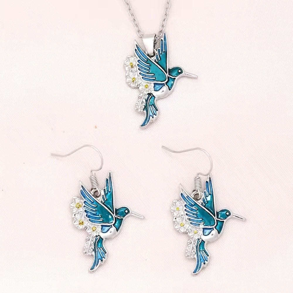 Sterling Silver Hummingbird Jewelry Set